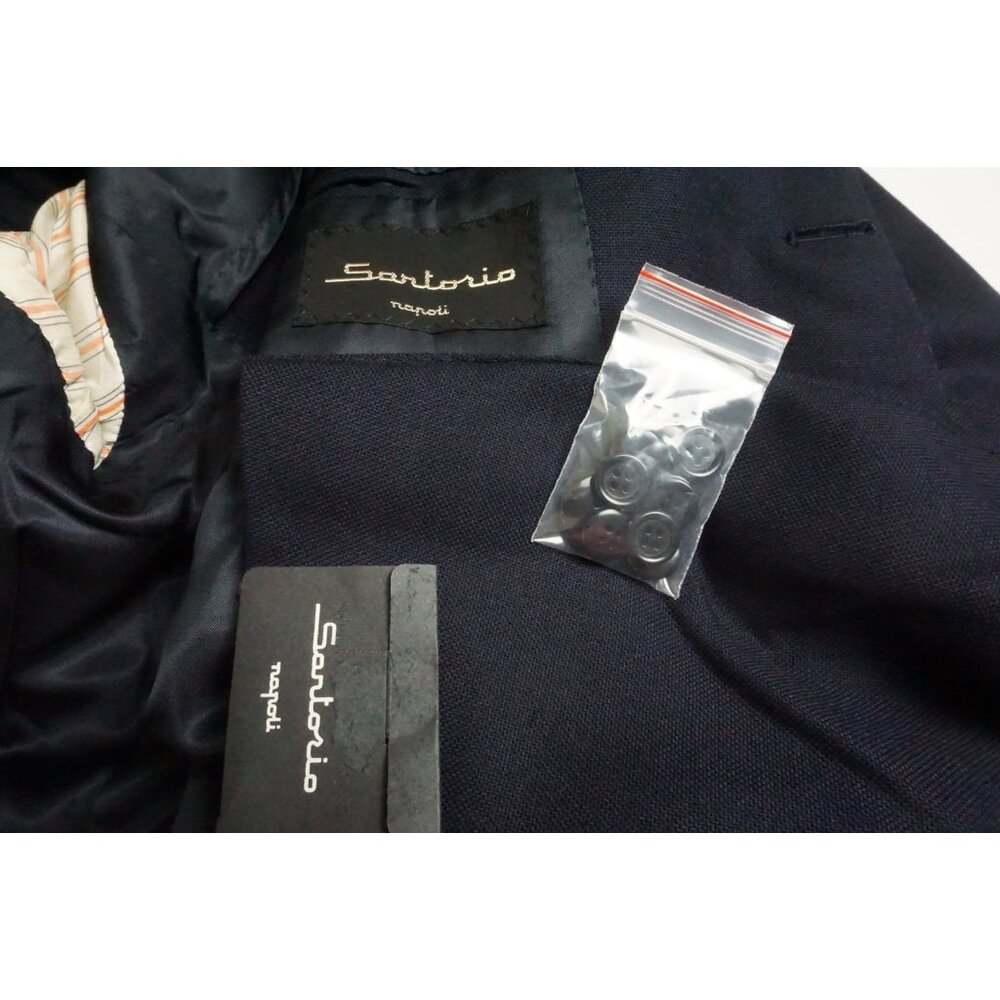 Sartorio Napoli Dark Blue S100s Wool 2 Pc Suit Jacket Pants 44R BRAND NEW
